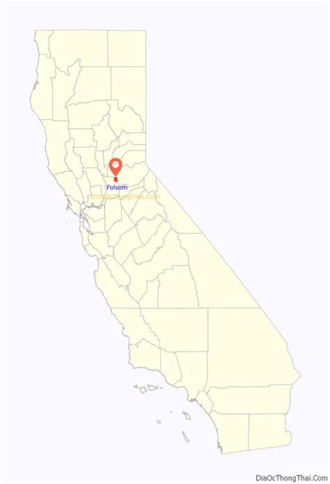 Map of Folsom city, California - Thong Thai Real