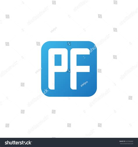 Initial Letters Pf Rounded Square Shape Blue Royalty Free Stock