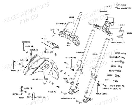 Fourche Garde Boue Pi Ces Kymco Neuves Pi Ces Scooter Xciting S I