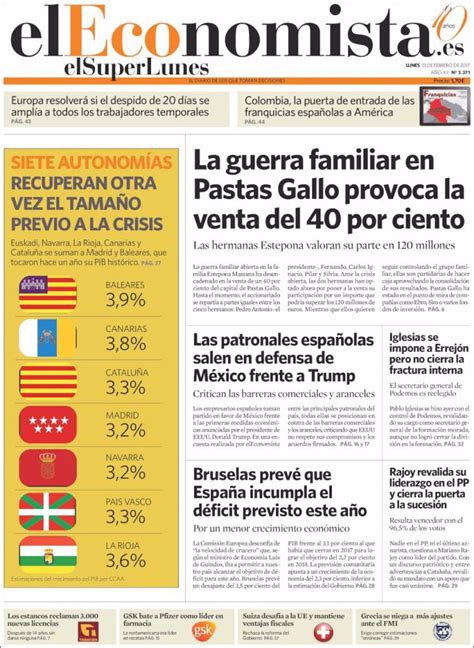 Las Portadas De Los Peri Dicos Econ Micos De Hoy Lunes De Febrero