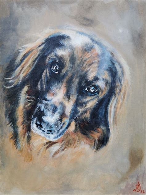 Bild Hundeportrait Hund Malerei Von Heike Deininger Kunstnet