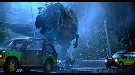 Jurassic Park Hd Wallpaper Dino Encounter In The Rain