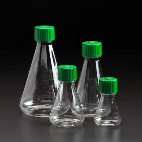 500mL Erlenmeyer Flask Vent Cap Plain Bottom PETG Sterile Quality