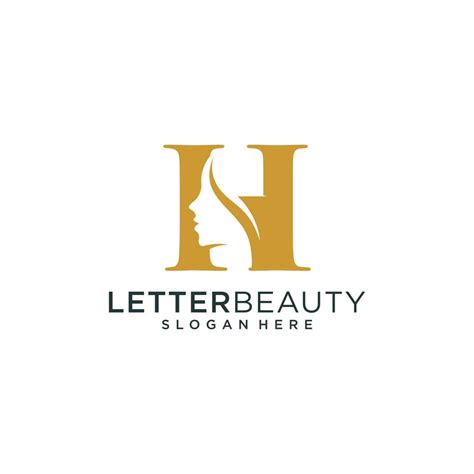 Beautyful Woman Face With Letter H Logo Design Inspiration 10619534