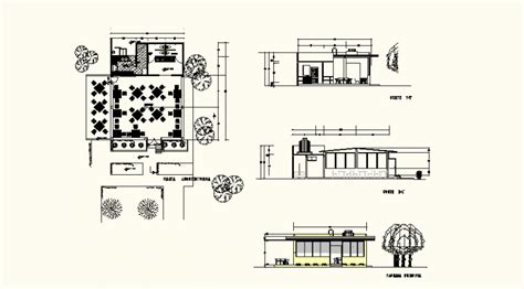 Coffee Shop Detail Elevation And Section Dwg File Cadbull