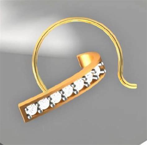 Golden Gold Straight Shape Nose Pin At Rs Piece In Junagadh Id