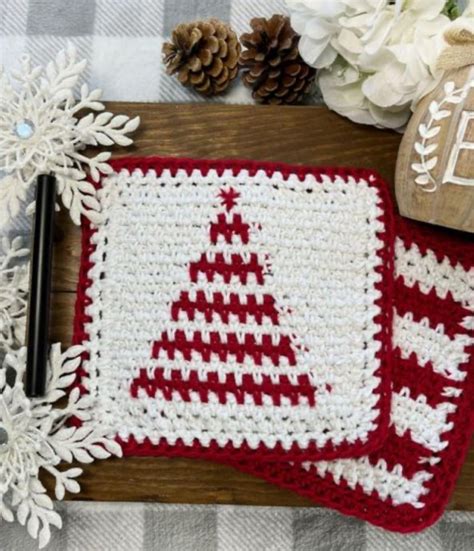 Crochet Christmas Tree Dishcloth FREE CROCHET PATTERN Craftorator