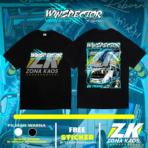 Jual Free Stiker Kaos Bus Qq Trans Winspector Godzila Edition Anak