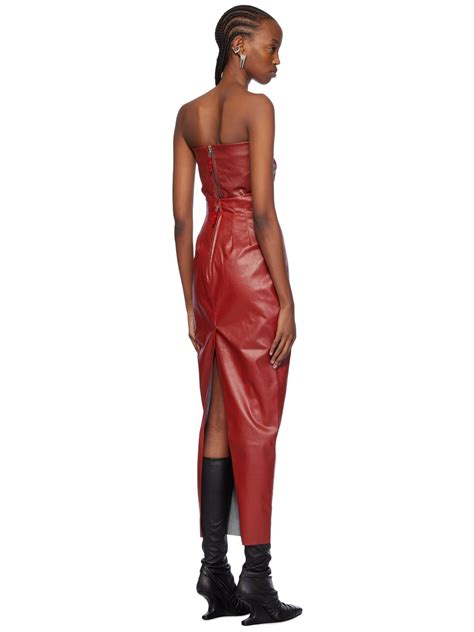 Rick Owens Red Dirt Pillar Denim Maxi Skirt Reversible