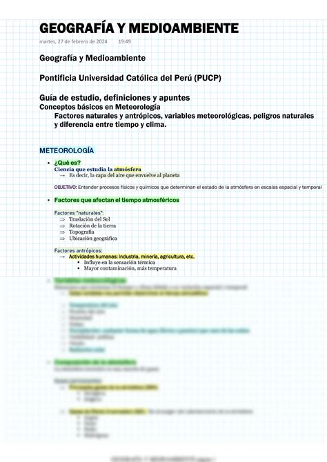 SOLUTION Geograf A Conceptos B Sicos En Meteorolog A Pontificia