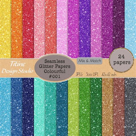 Digital Seamless Glitter Paper Pack Printable Glitter Paper | Etsy