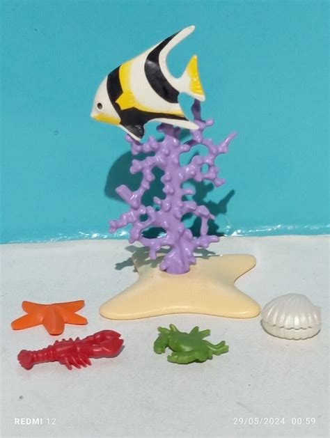 Playmobil Figurines Poissons Marins Plante Aquarium Sir Nes Fond Marin