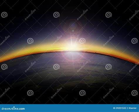 Aerial View Of Sunrise Over The Country Side Stock Photo Image Of