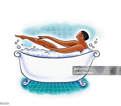 Woman Having Bubble Bath High Res Vector Graphic Getty Images