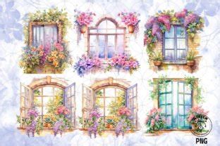 Watercolor Floral Windows Sublimation Graphic By Mfreem Creative Fabrica