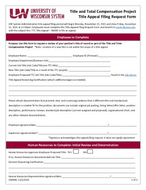 Fillable Online Uwsa Ttc Title Appeal Filing Request Form Pdf Fax Email