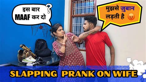 Fake Slapping Prank On Wife 24 Hours Prank Extreme Reaction 😂