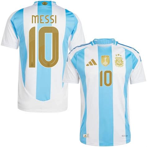 Maillot Argentine Domicile 2024 2025 Messi Gold Foot Soccer Pro