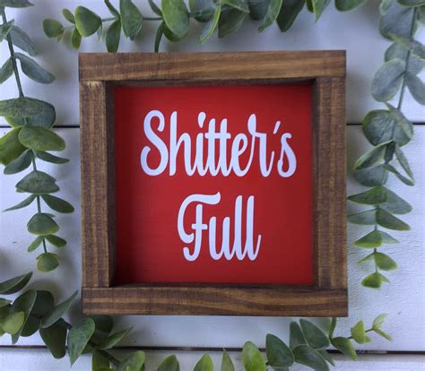 Shitter's Full Rustic Wood Sign Christmas Farmhouse Home - Etsy