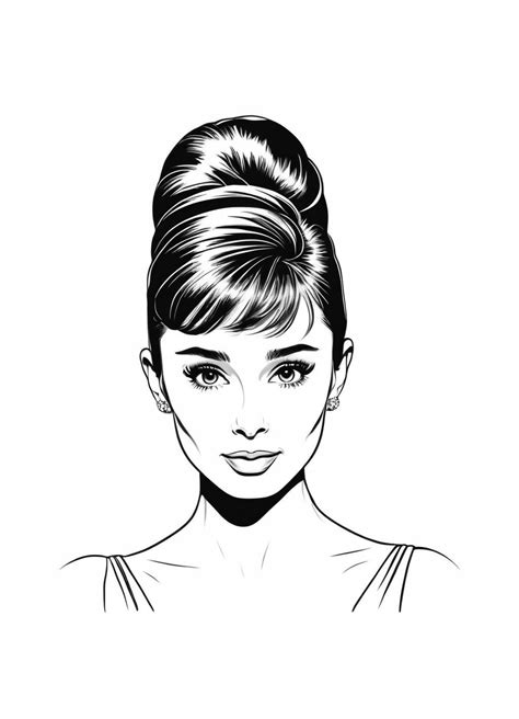 Dibujos Para Imprimir Y Colorear De Celebrities Audrey Hepburn