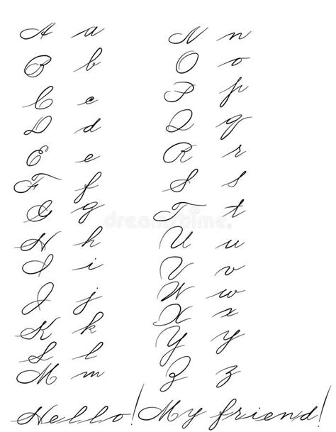 hand lettering alphabet design script font brush font type font