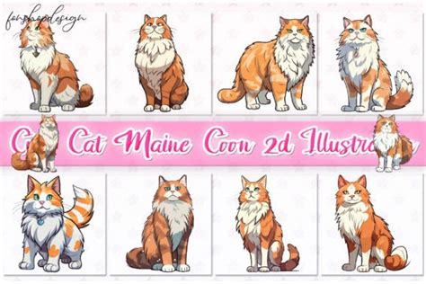 Cute Cat Maine Coon Graphic by FonShopDesign · Creative Fabrica