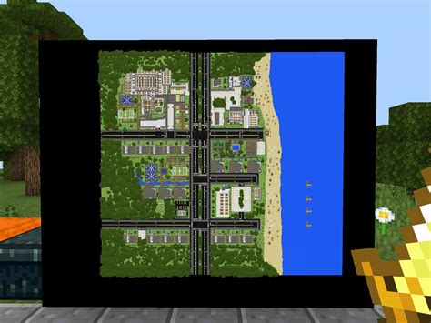 This map view of a finished city I built. : r/Minecraft