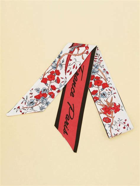 Floral Print Skinny Scarf Durable Versatile And Stylish Bandana Hair