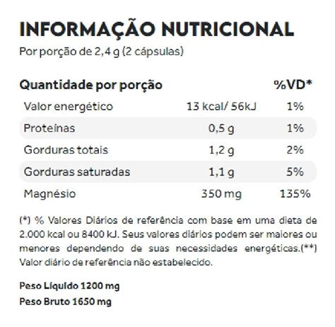 Suplemento Em Cápsulas Pura Vida Premium Bio Magnesio Sabor Neutro Em