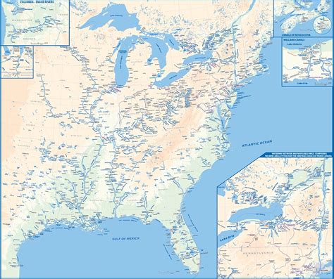 North American Inland Waterways Map Edwards May Publications