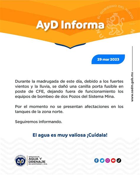 Agua Y Drenaje Mty On Twitter Aviso Importante A Todos Nuestros Usuarios 👷‍♂️🛠️ Ayúdanos A