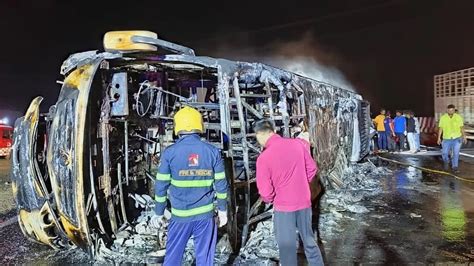 At Least 25 Dead 8 Injured After Bus Catches Fire On Maharashtra