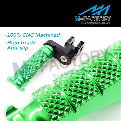 Green 25mm Adjustable R Fight Front Foot Pegs For Kawasaki Z1000 10 13