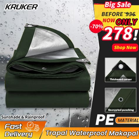 Kurker Trapal Trapal Tarpaulin Waterproof Makapal Heavy Duty Lona Tolda