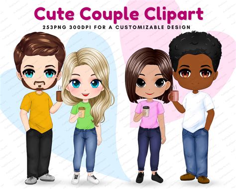 Cute Couple Clip Art Couple Png Chibi Art Best Friend Clipart