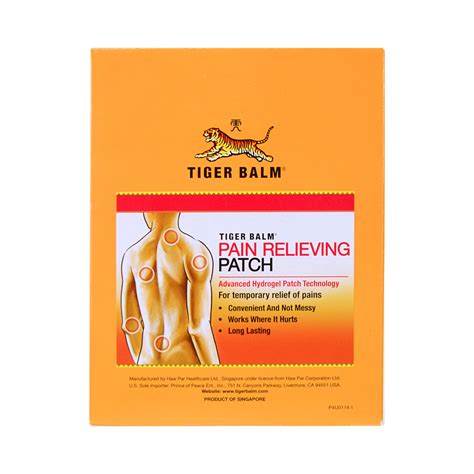 Tiger Balm Pain Relieving Patch Advanced Hydrogel Patch 4x275in X