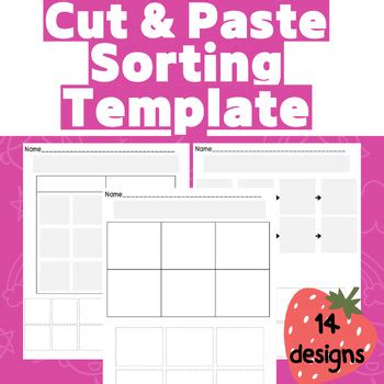blank sorting template activity cut  paste template activity