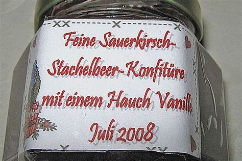 Sauerkirsch Stachelbeer Marmelade Mit Vanille Von Suesse81 Chefkoch