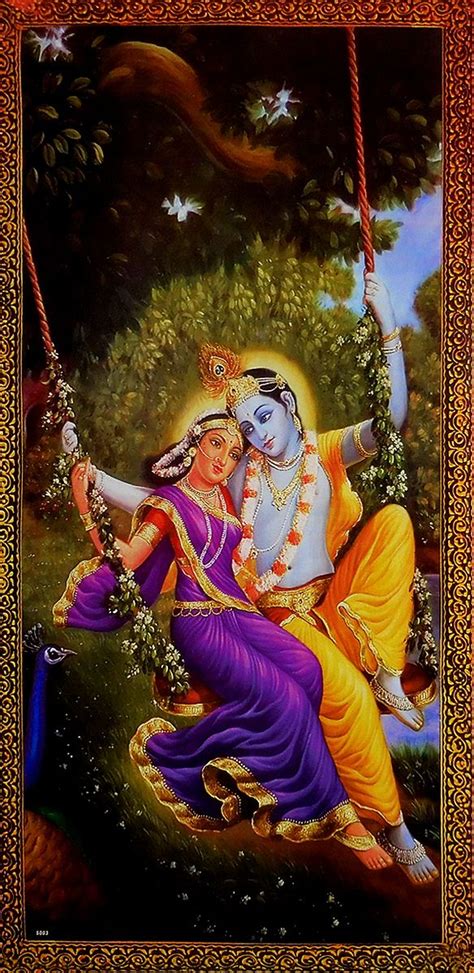 Radha Krishna On Swing Wallpapers