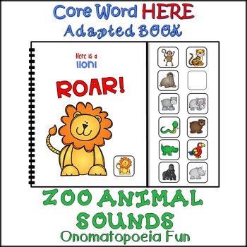 HERE Adapted Book "Zoo Animal Sounds" for AAC Core Vocabulary | TPT