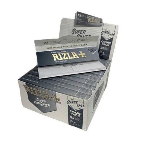 Rizla Super Thin Silver King Size Slim Papers With Tips Box Of