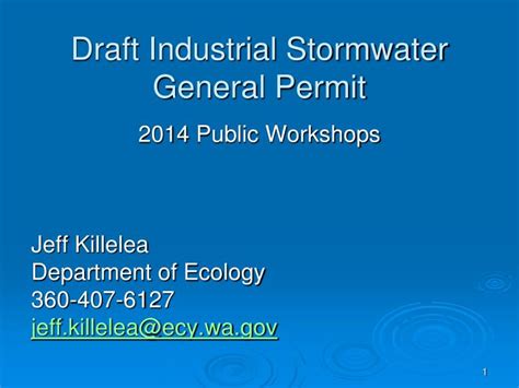 Ppt Draft Industrial Stormwater General Permit Powerpoint