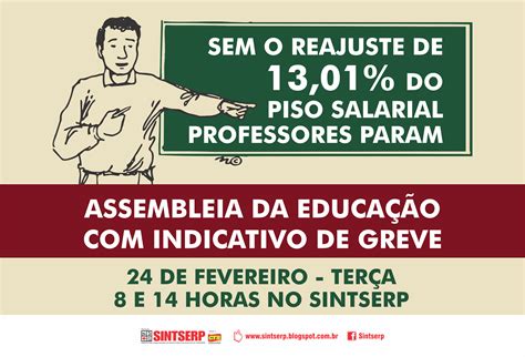 SINTSERP Assembleia Indicativo de Greve no próximo dia 24