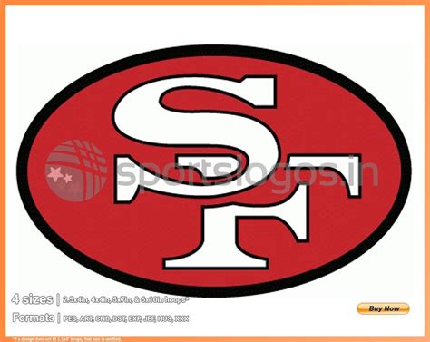 San Francisco 49ers - Football Sports Embroidery Logo in 4 sizes ...