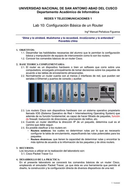 Configuracion Basica De Un Router Pdf