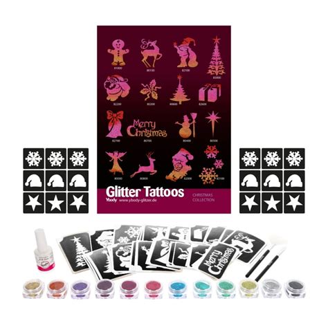 Weihnachts Glitzer Tattoo Set