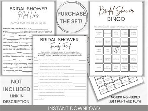 30 Bridal Shower Bingo Cards Minimalist Bridal Shower Game Etsy