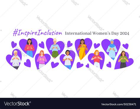 Inspire Inclusion Pose International Womens Day Vector Image