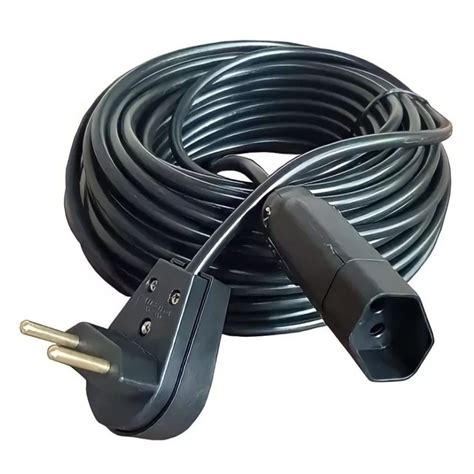 Extensão De 10 Metros - Extensão Elétrica 10 Metros Cabo Pp 2x2,5mm Com Pinos De 20a Cor Preto ...