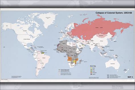 24x36 Poster Cia World Map Of Colonial System Collapse